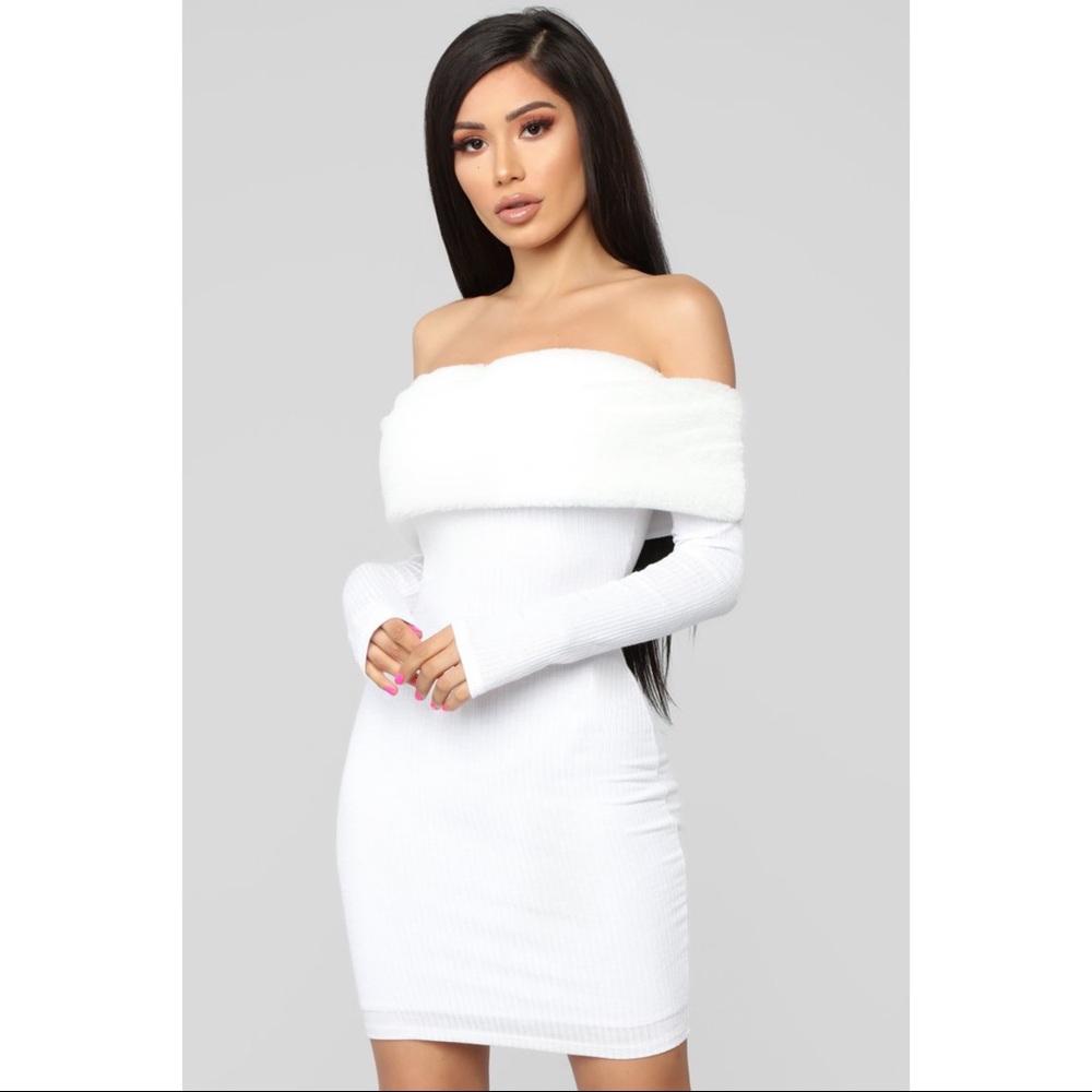 Snow bunny ribbed dress fashion nova
